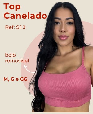 Top Canelado com bojo removível