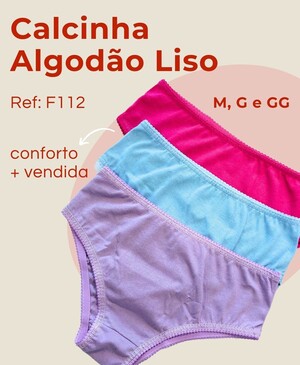 Calcinhas Algodão Liso Infantil