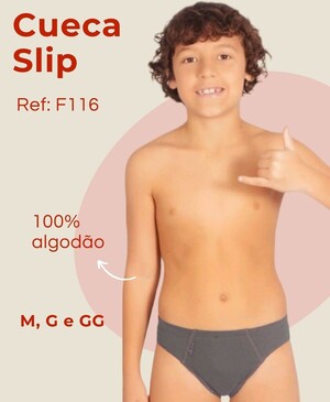 Cueca Slip Infantil Algodão
